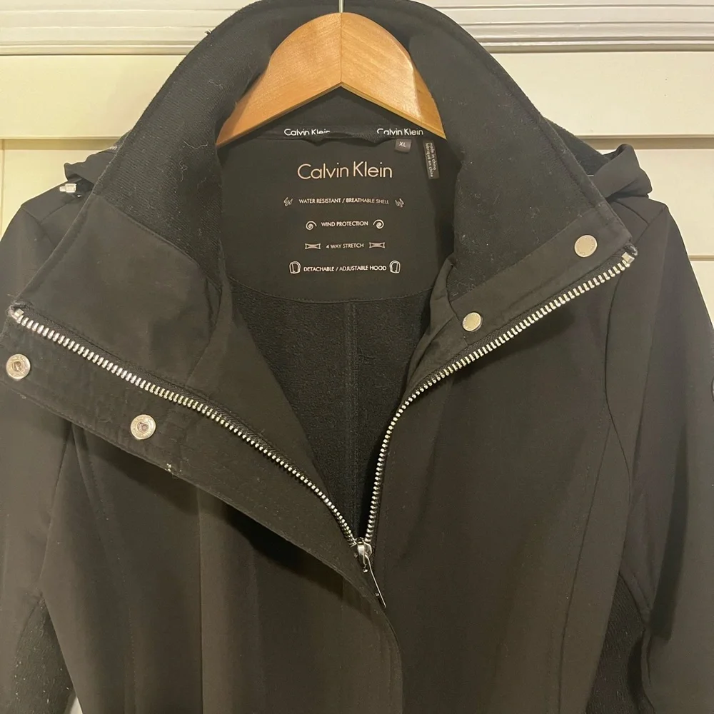 Black Women's Hooded Trench Coat with Belt